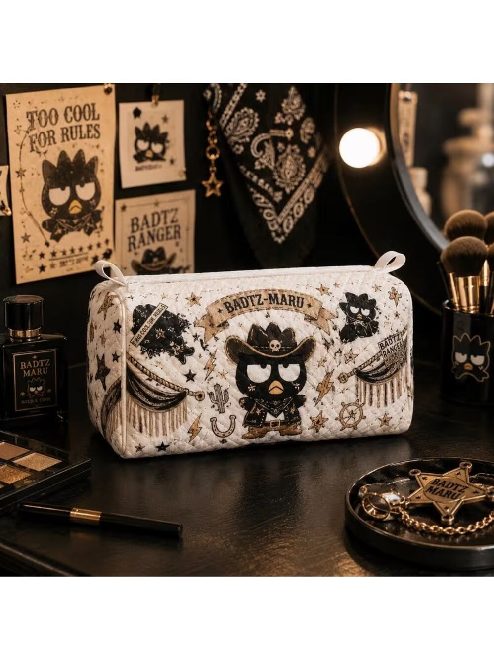 #6794 Quilted Cosmetic bag 10x5x5" , padded, Water Resistant Lining